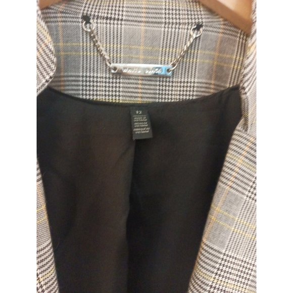 Women's White house Black market plaid Blazer W/ Pockets Size 12 - Picture 7 of 12